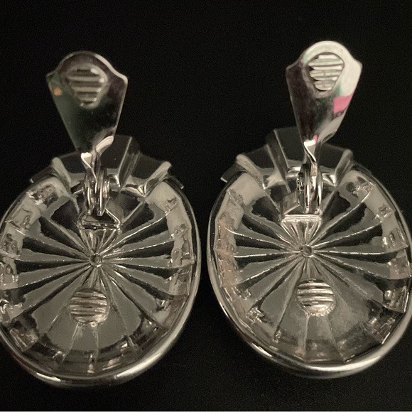 YSL 80’s Vintage Deco style clip earrings Statement signed - Picture 5 of 5